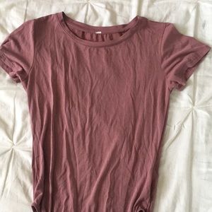 Mauve t-shirt bodysuit